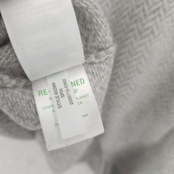 J CREW 100% Cashmere Herringbone Jacquard Crewneck Sweater Gray Men's LARGE - Picture 9 of 9